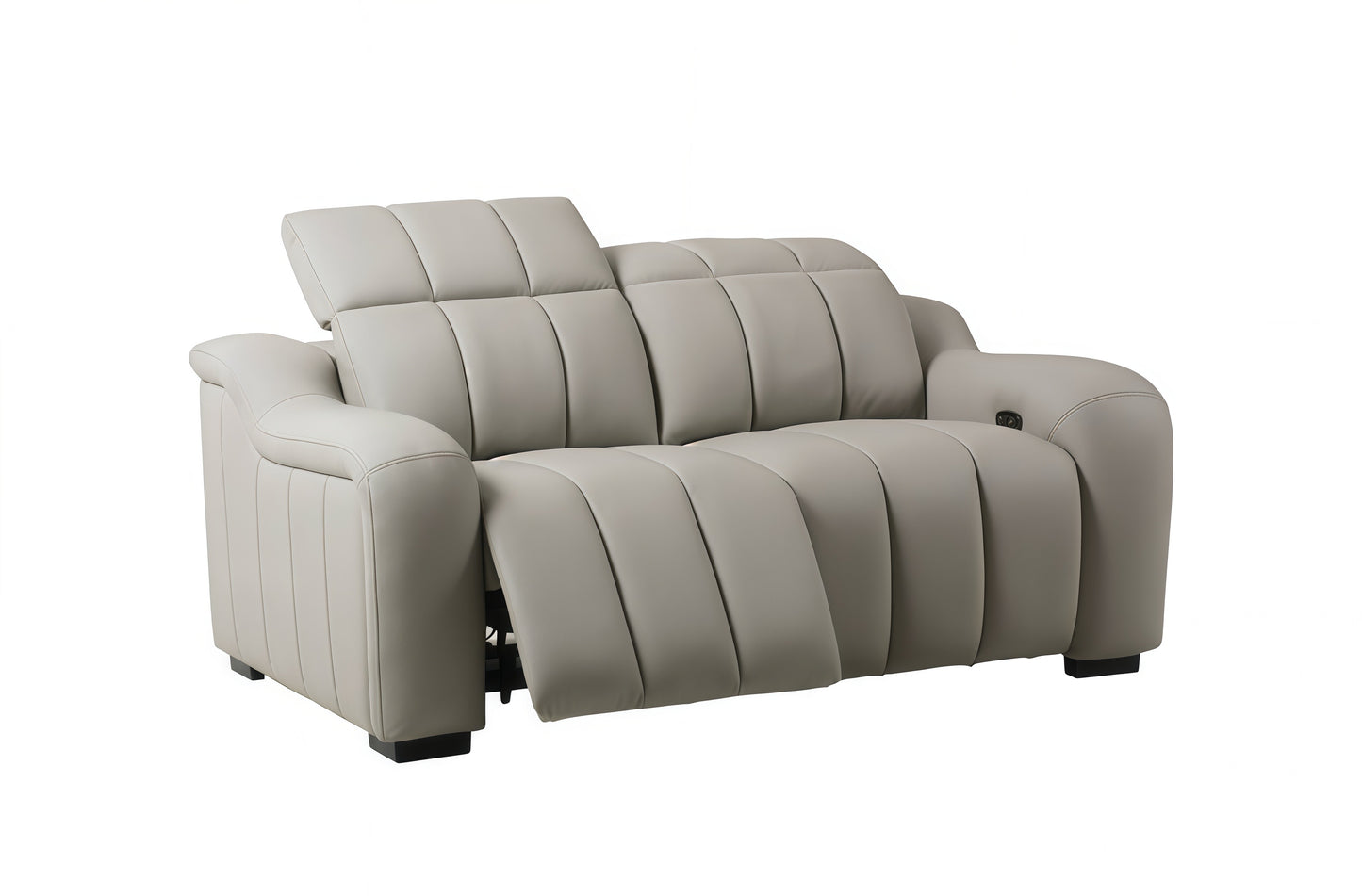 Ribbed Electric Leather 2 Seater Sofa - R352