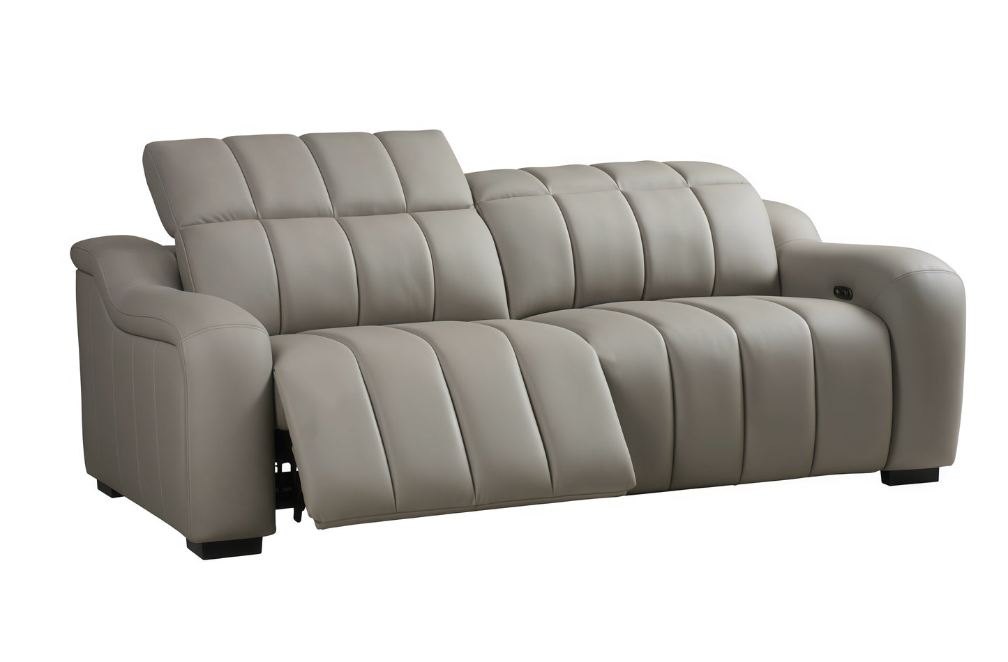 Ribbed Electric Leather 3 Seater Sofa - R352