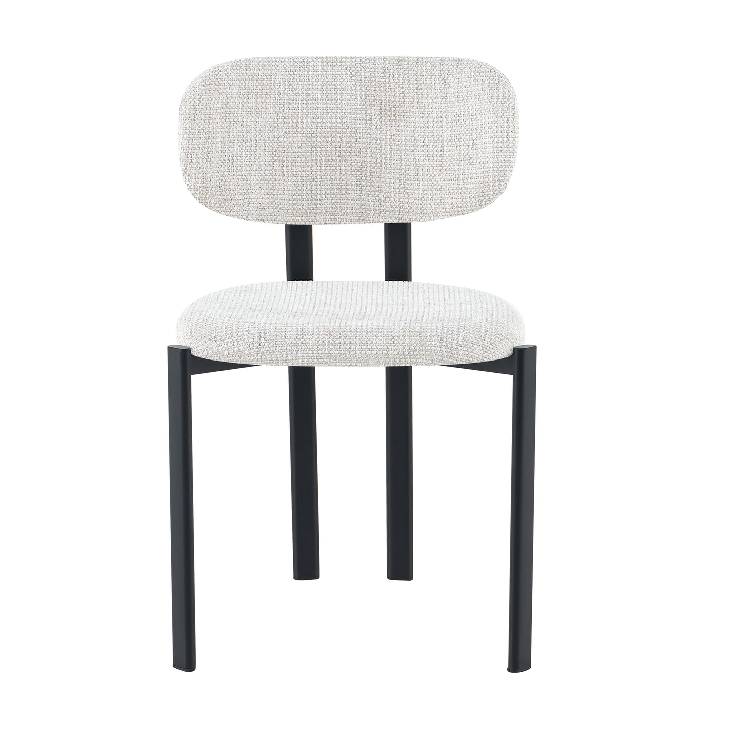 Light White Textured Fabric Dining Chair - 25A49