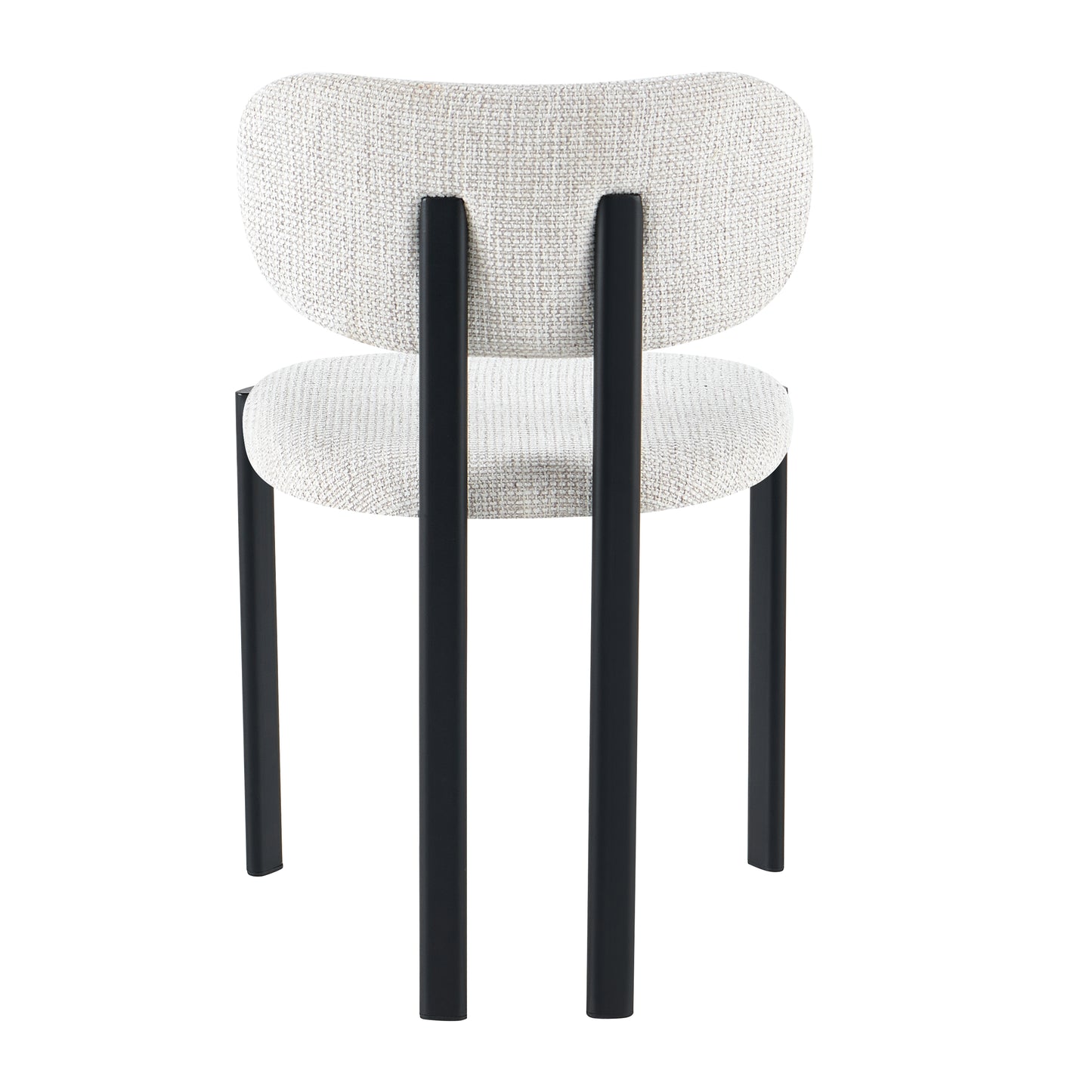Light White Textured Fabric Dining Chair - 25A49