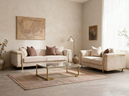 Beige Luxury 3+2 Seater Sofa - CL8088