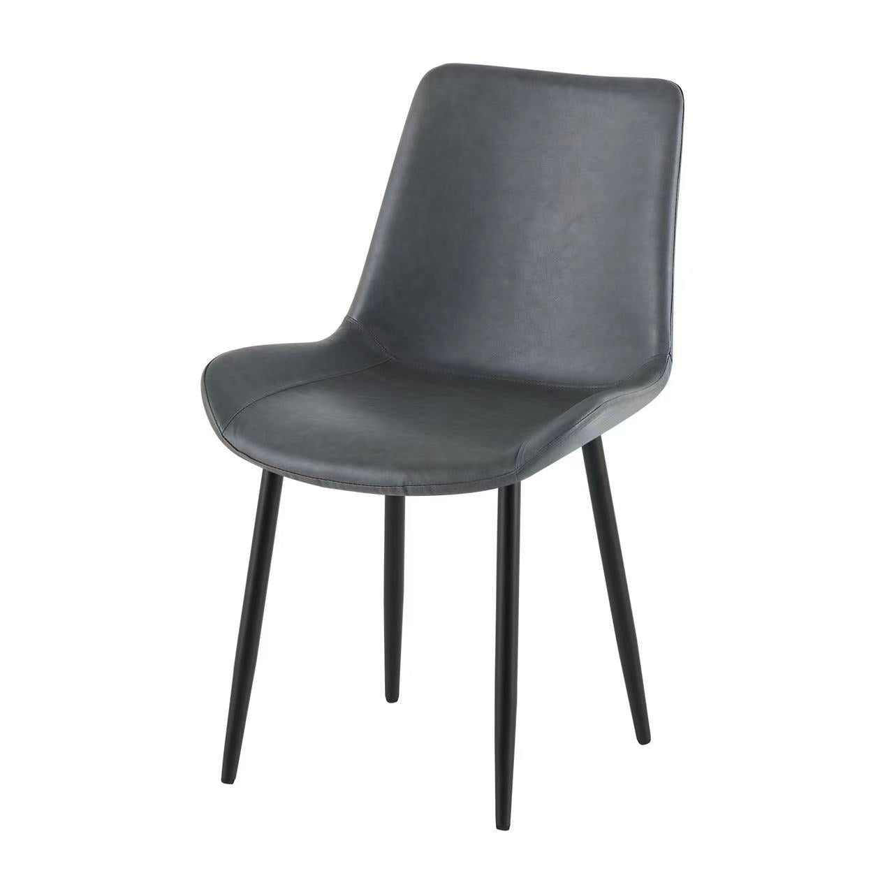 Dark Grey Leather Dining Chair - 25A09