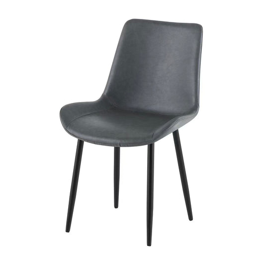 Dark Grey Leather Dining Chair - 25A09