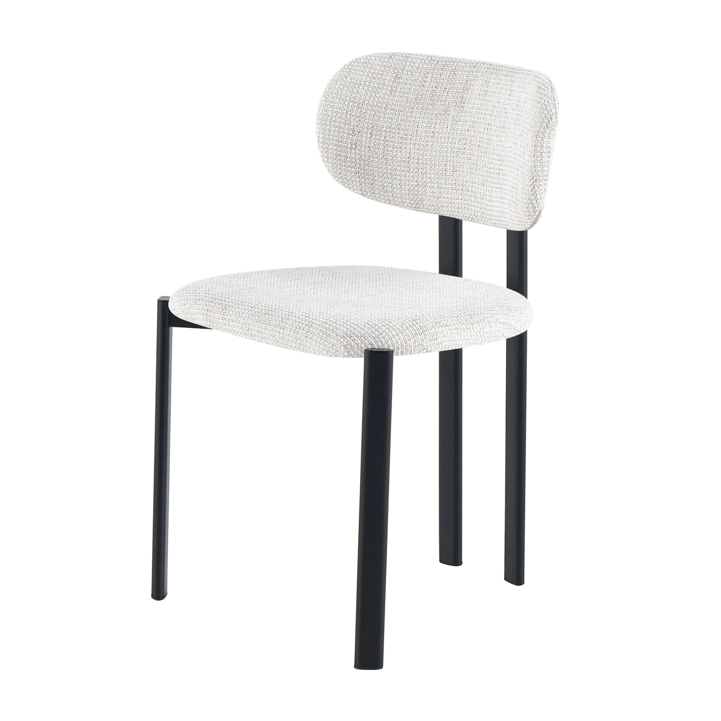 Light White Textured Fabric Dining Chair - 25A49