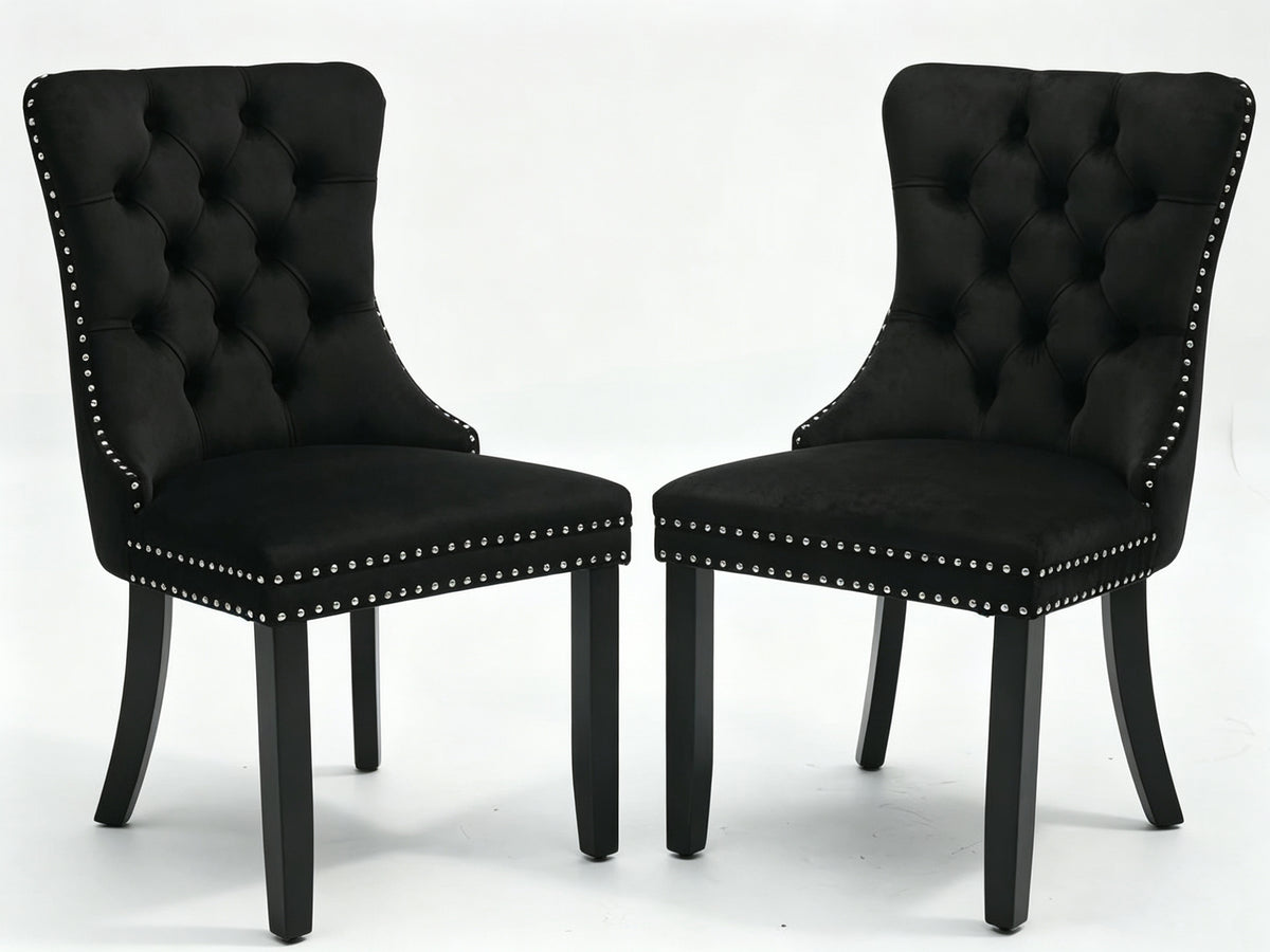 French Tufted Velvet Dining Chair