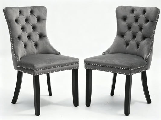 French Tufted Velvet Dining Chair