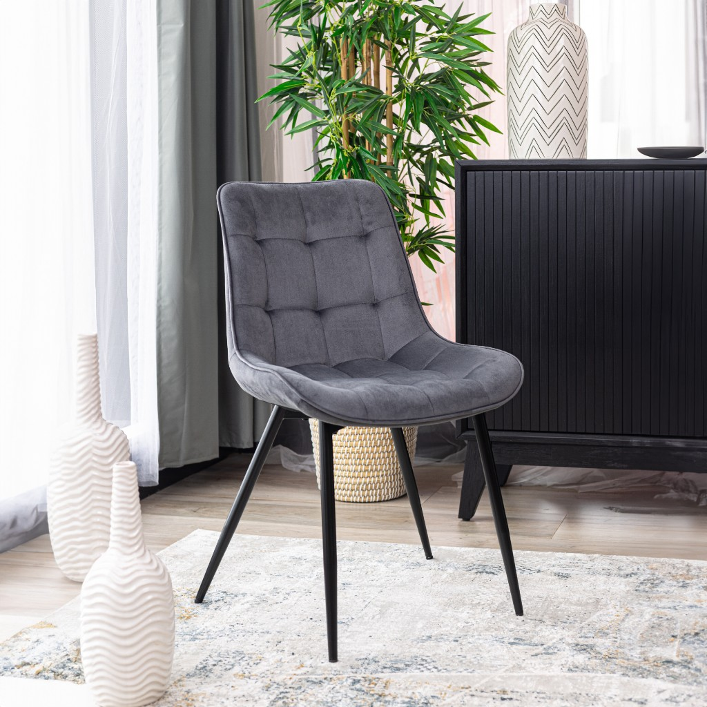 Grey Velvet Dining Chair - DC01