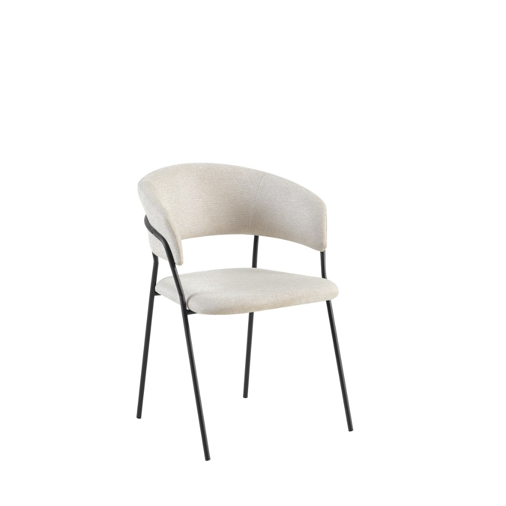 Beige Curved Dining Chair - DC03