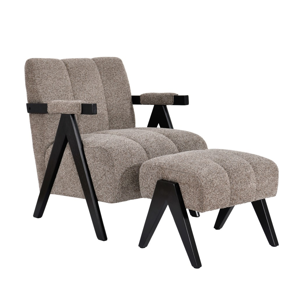 Fabric Accent Chair & Stool
