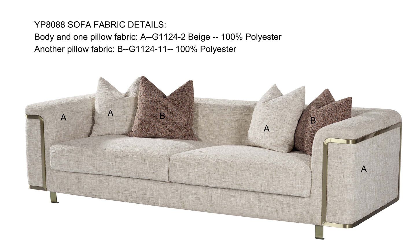 Beige Luxury 3 Seater Sofa - CL8088