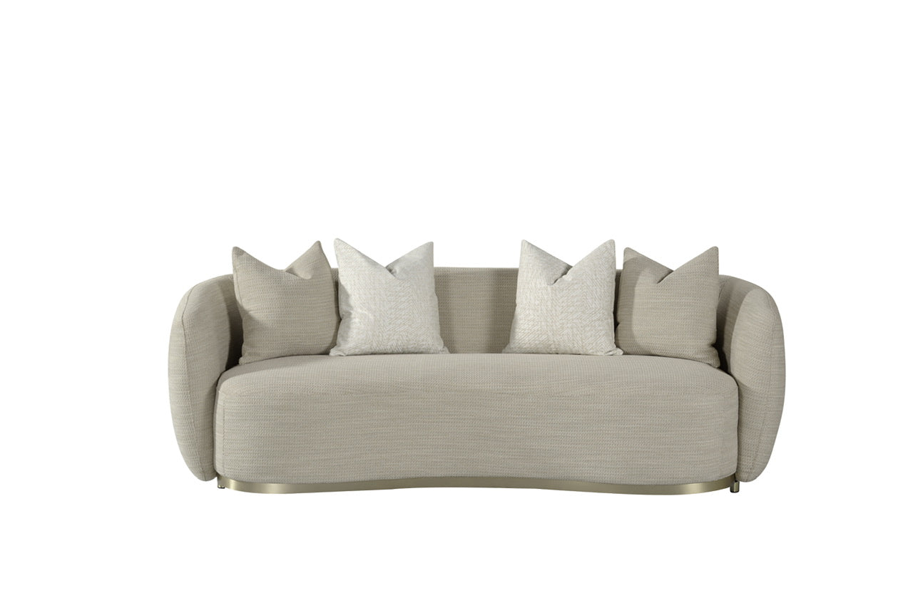 Beige Fabric 3 Seater Sofa - CL8025