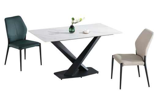 601 Straight-Edged White Table