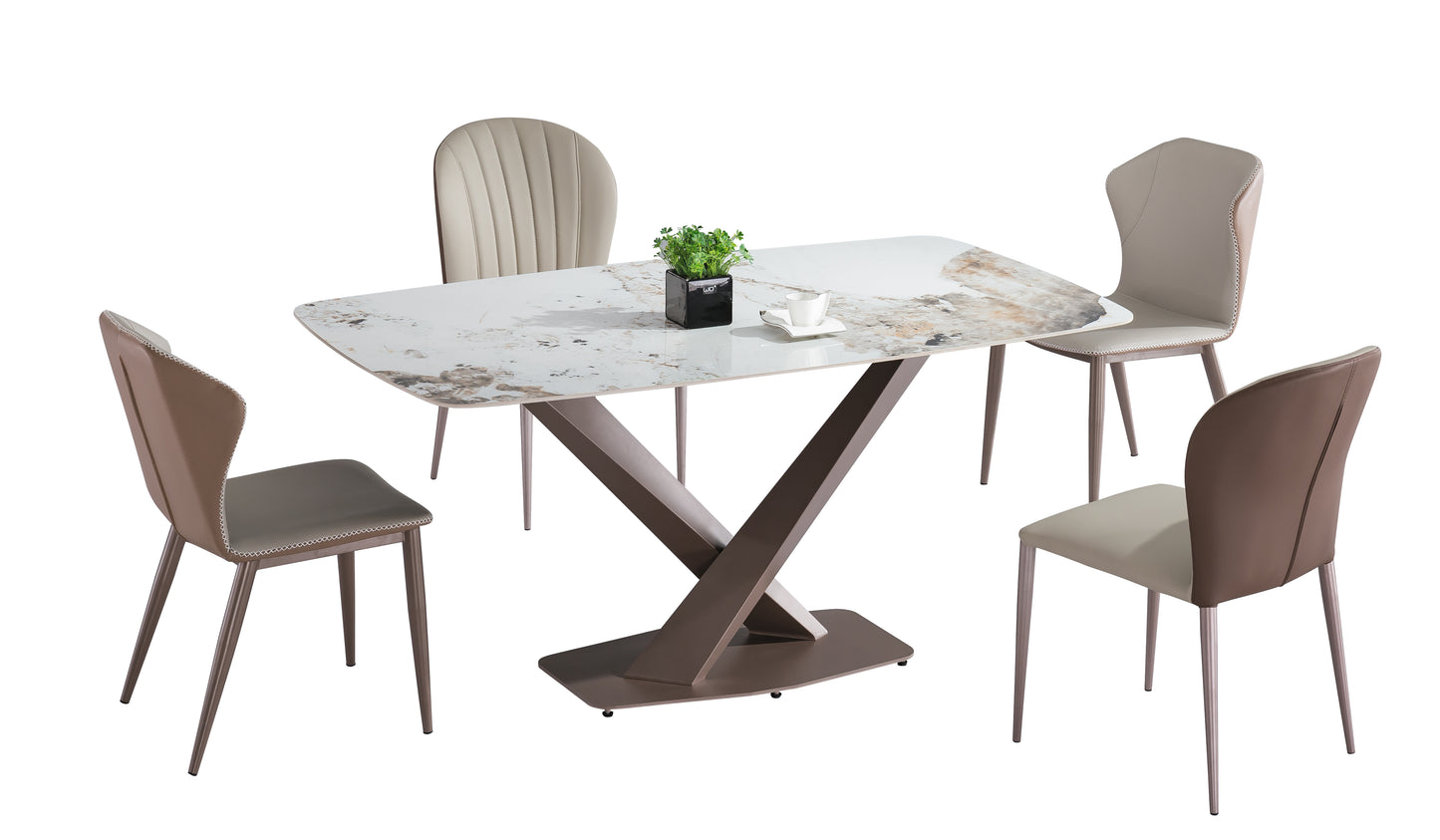 601 Straight-Edged White Table