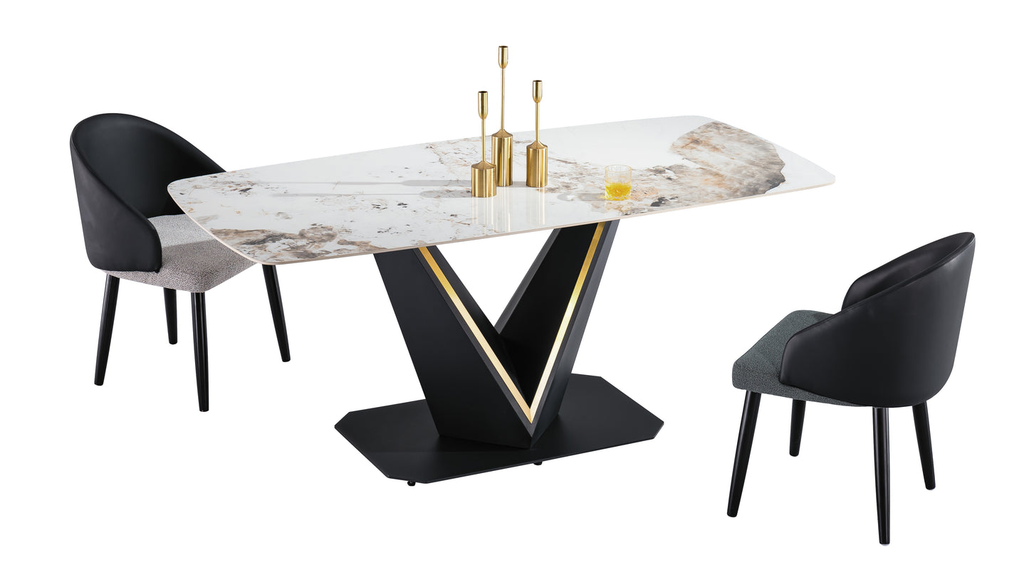 669 Sintered Stone White Dining Table