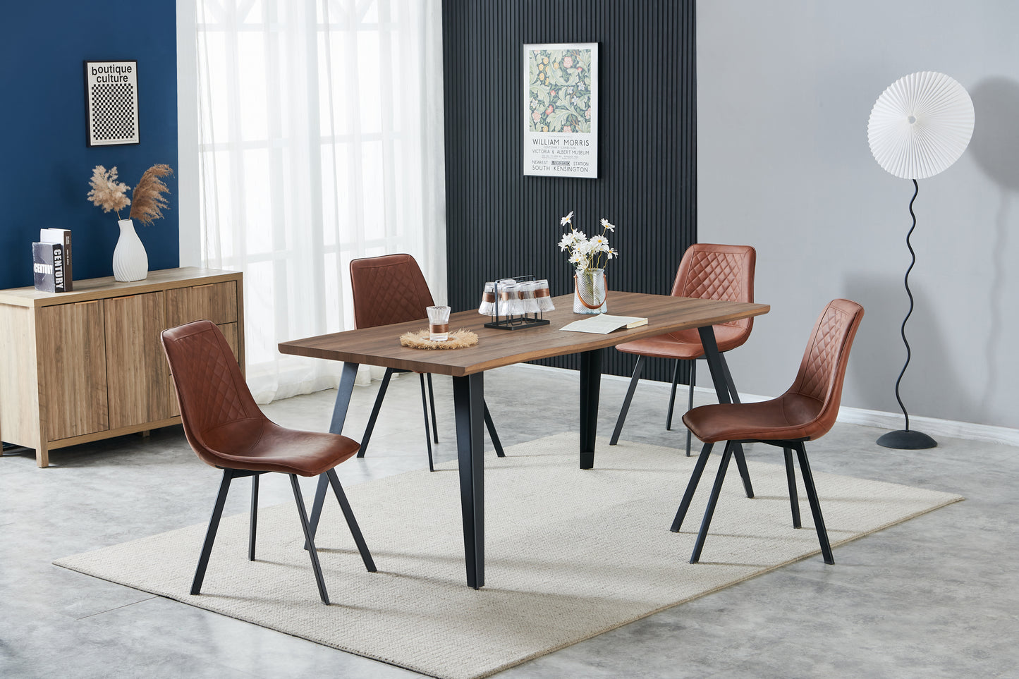 Reddish Brown PU Dining Chair - CL5062