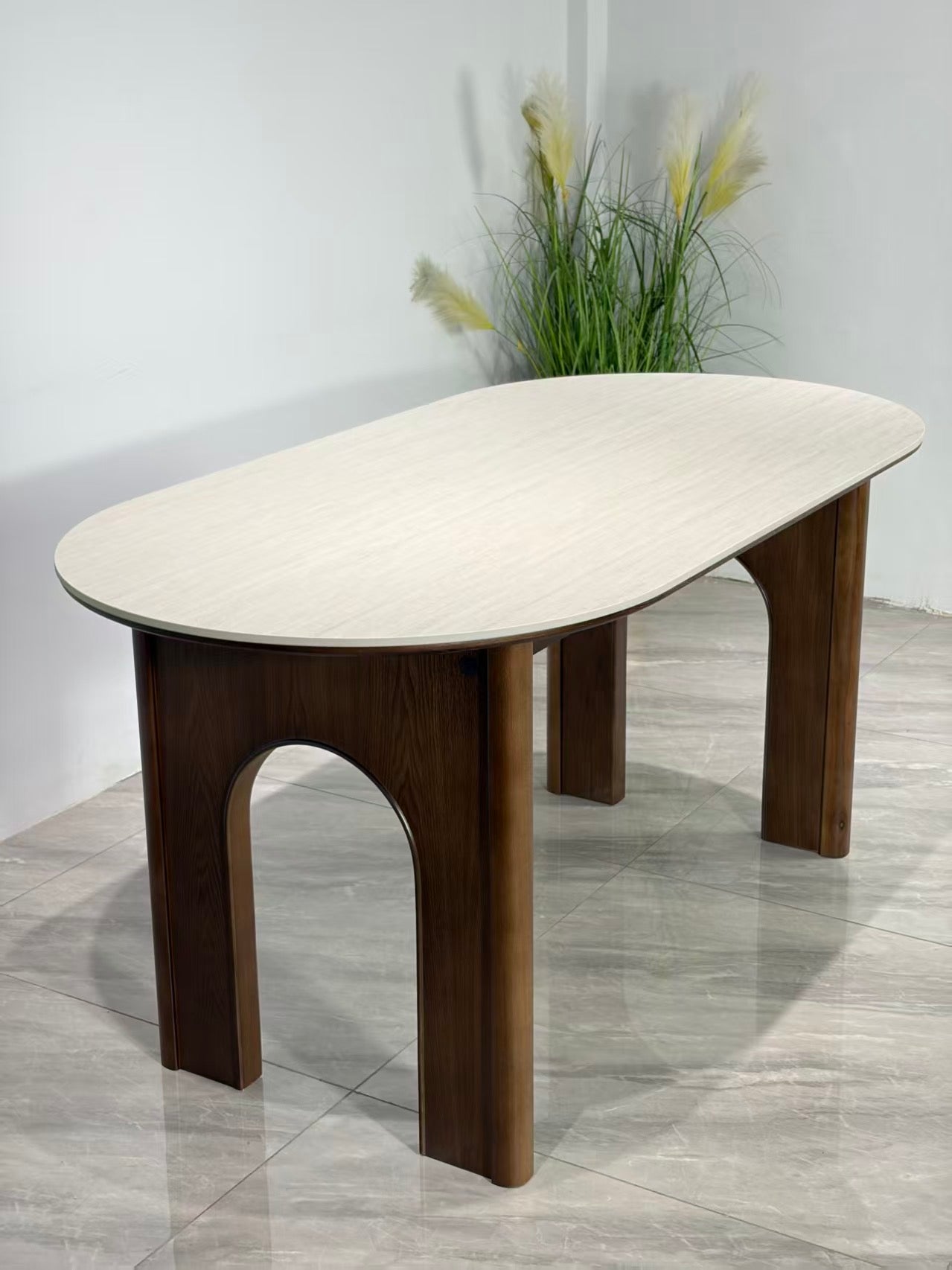 T‑024 1.8m Oval Arch‑Leg Sintered Stone Dining Table