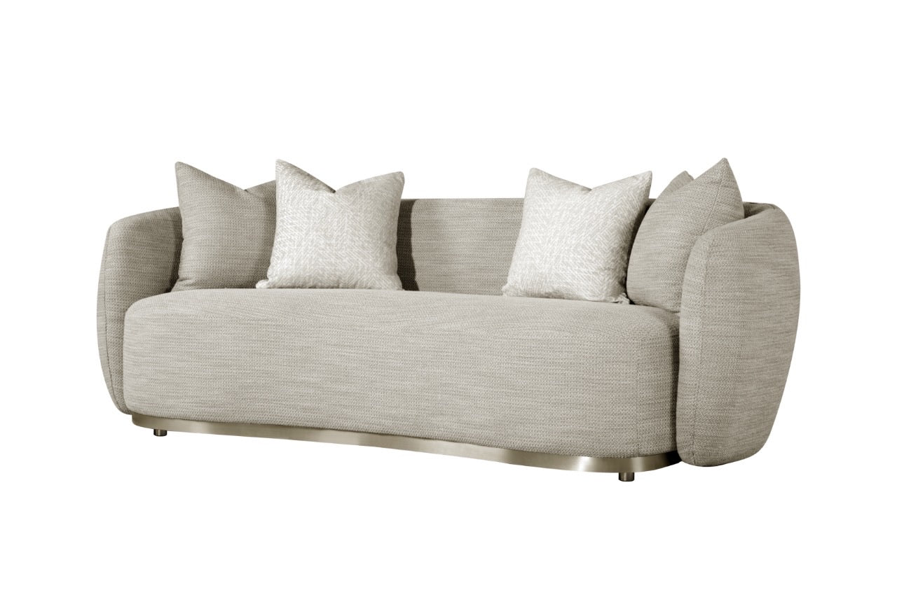 Beige Fabric 3 Seater Sofa - CL8025