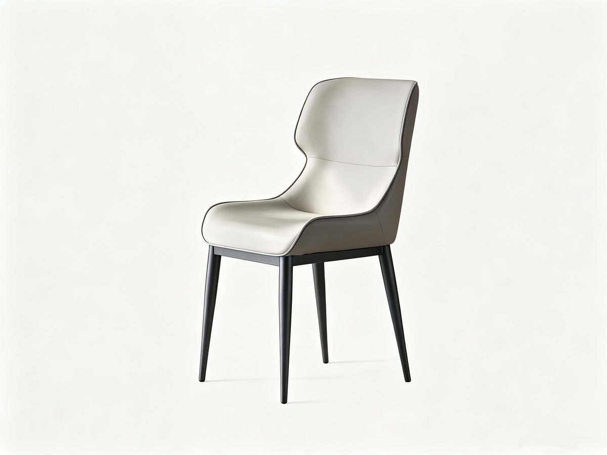 Light Grey PU Curved Back Dining Chair-Y212 (Set of 2)